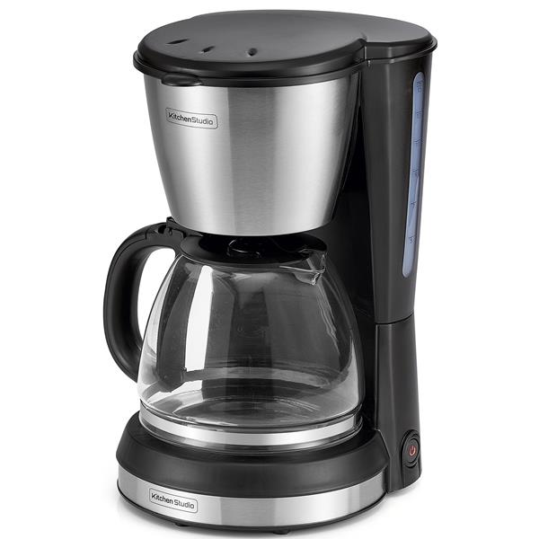 Kitchen chef - cafetière programmable isotherme avec broyeur 12 tasses  1000w inox kcp4266 - kcp4266 - Conforama